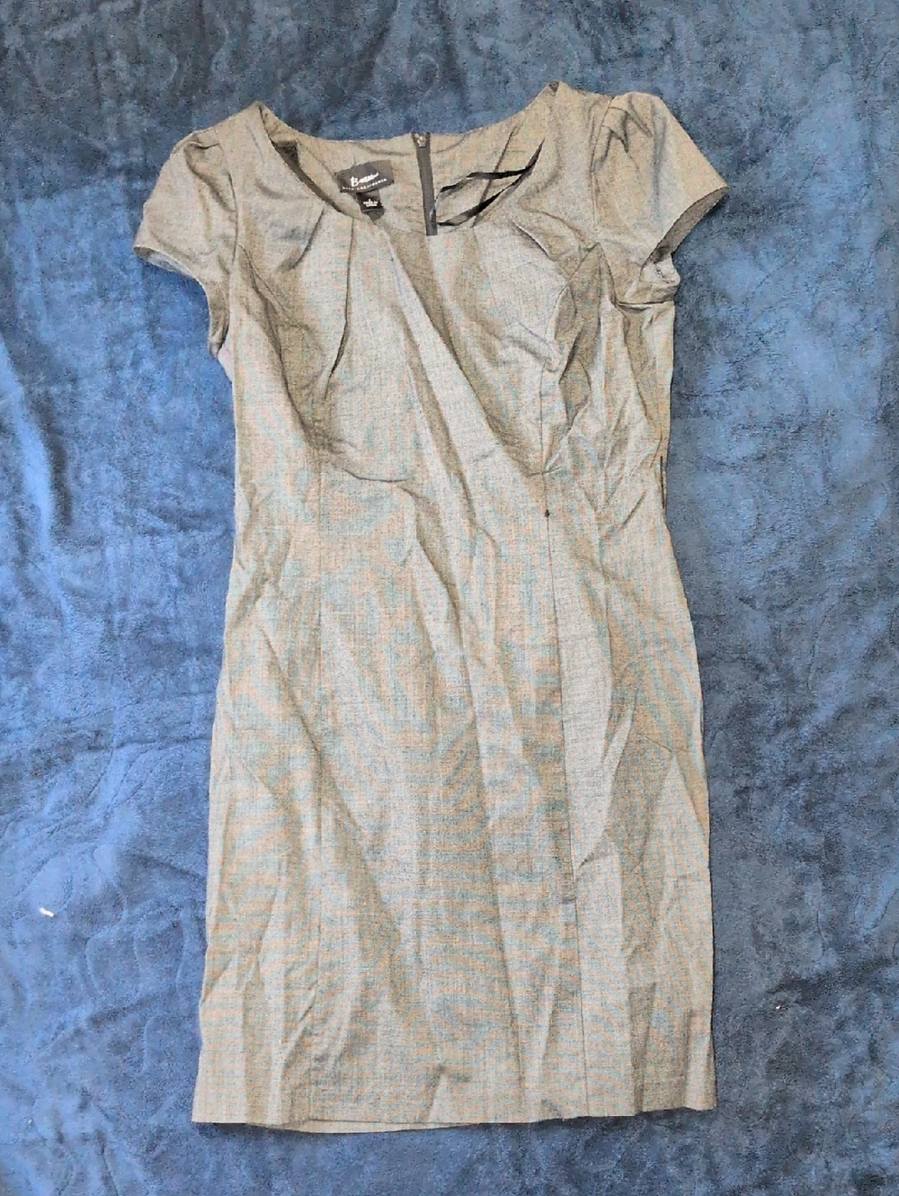 Bwear Gray Fitted Midi Sheath Dress